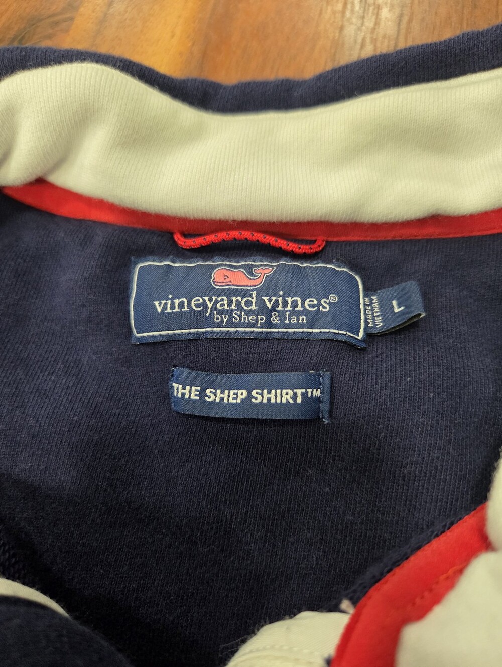 Vineyard Vines The Shep Shirt Nautical Striped Quarter-Zip Pullover Large - Picture 3 of 8
